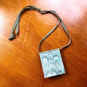 Mini Handmade paper book with Ribbon